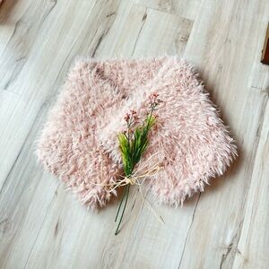 Peach Faux Fur Chunky Infinity Scarf